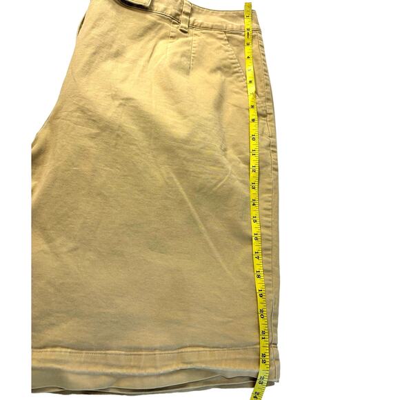 Talbots Women Stretch High Rise Casual Bermuda Shorts Solid Tan Color Size 24W - Picture 6 of 9